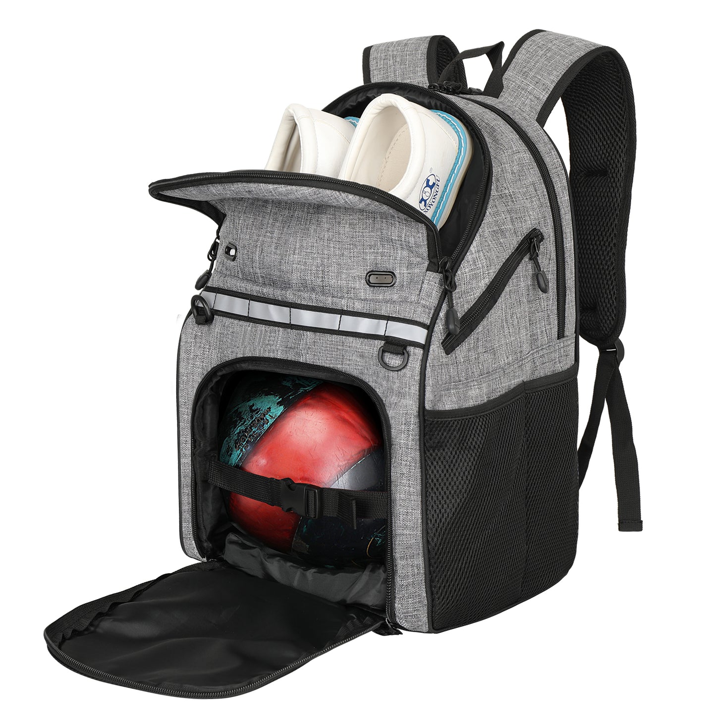 Goloni Bowling Backpack,Single Ball Bowling Bag with Shoe Compartment Up to Size 16,Bowling Bag with Padded Ball Holder