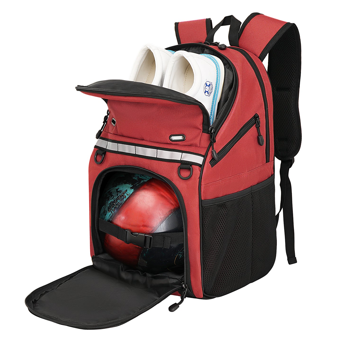 Goloni Bowling Backpack,Single Ball Bowling Bag with Shoe Compartment Up to Size 16,Bowling Bag with Padded Ball Holder