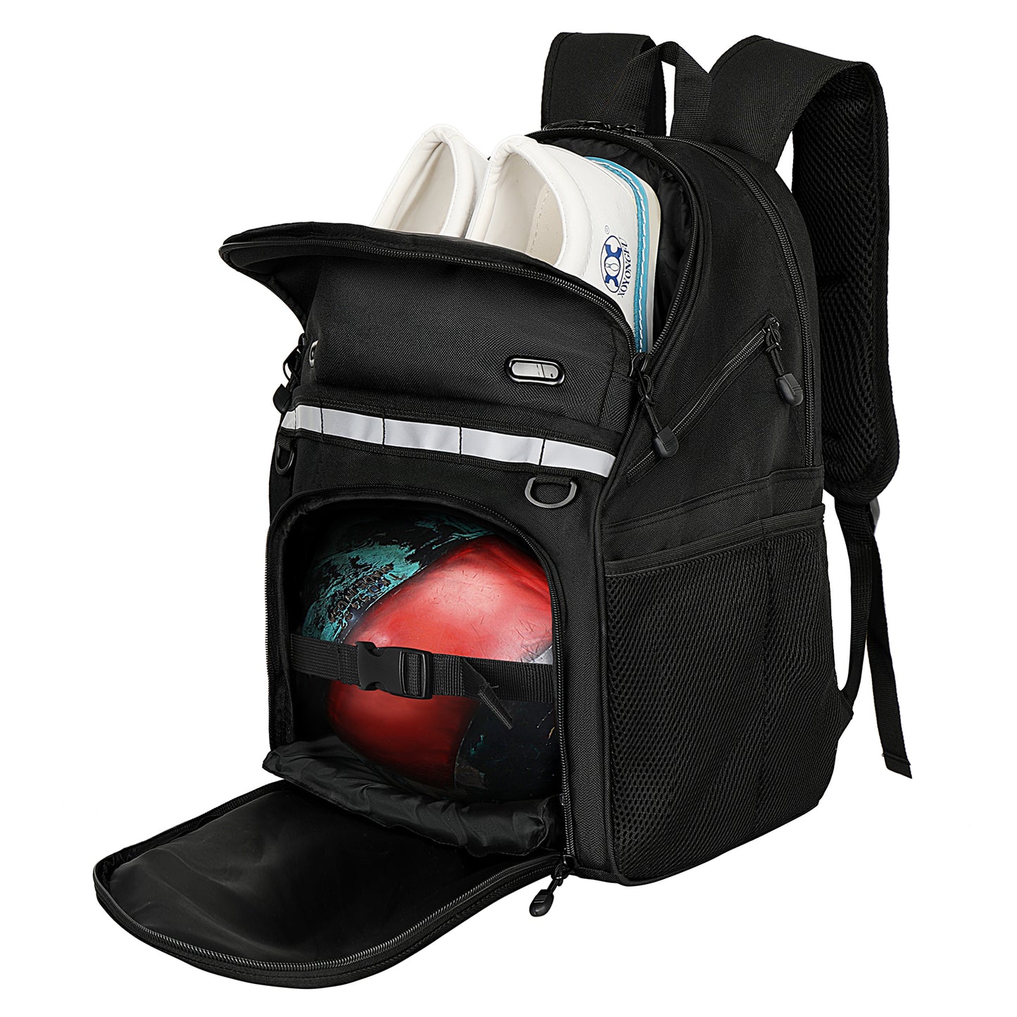Goloni Bowling Backpack,Single Ball Bowling Bag with Shoe Compartment Up to Size 16,Bowling Bag with Padded Ball Holder