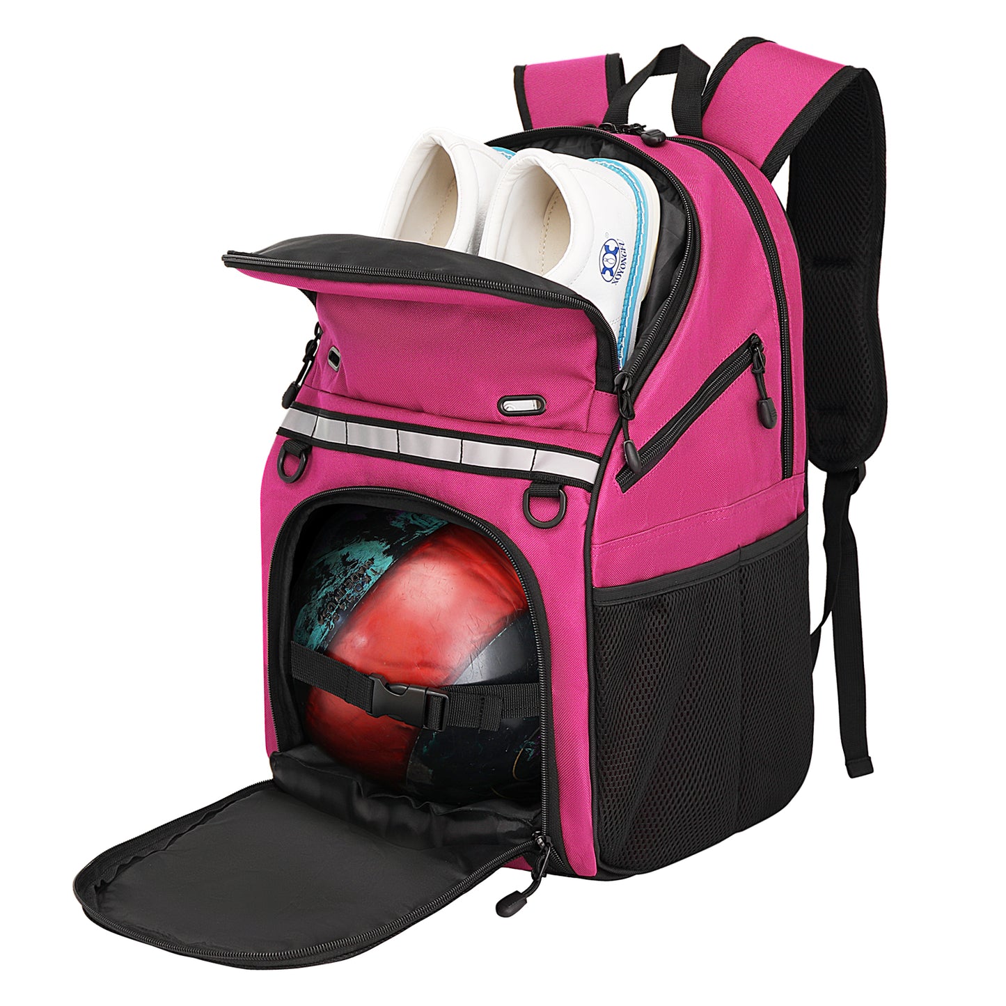 Goloni Bowling Backpack,Single Ball Bowling Bag with Shoe Compartment Up to Size 16,Bowling Bag with Padded Ball Holder
