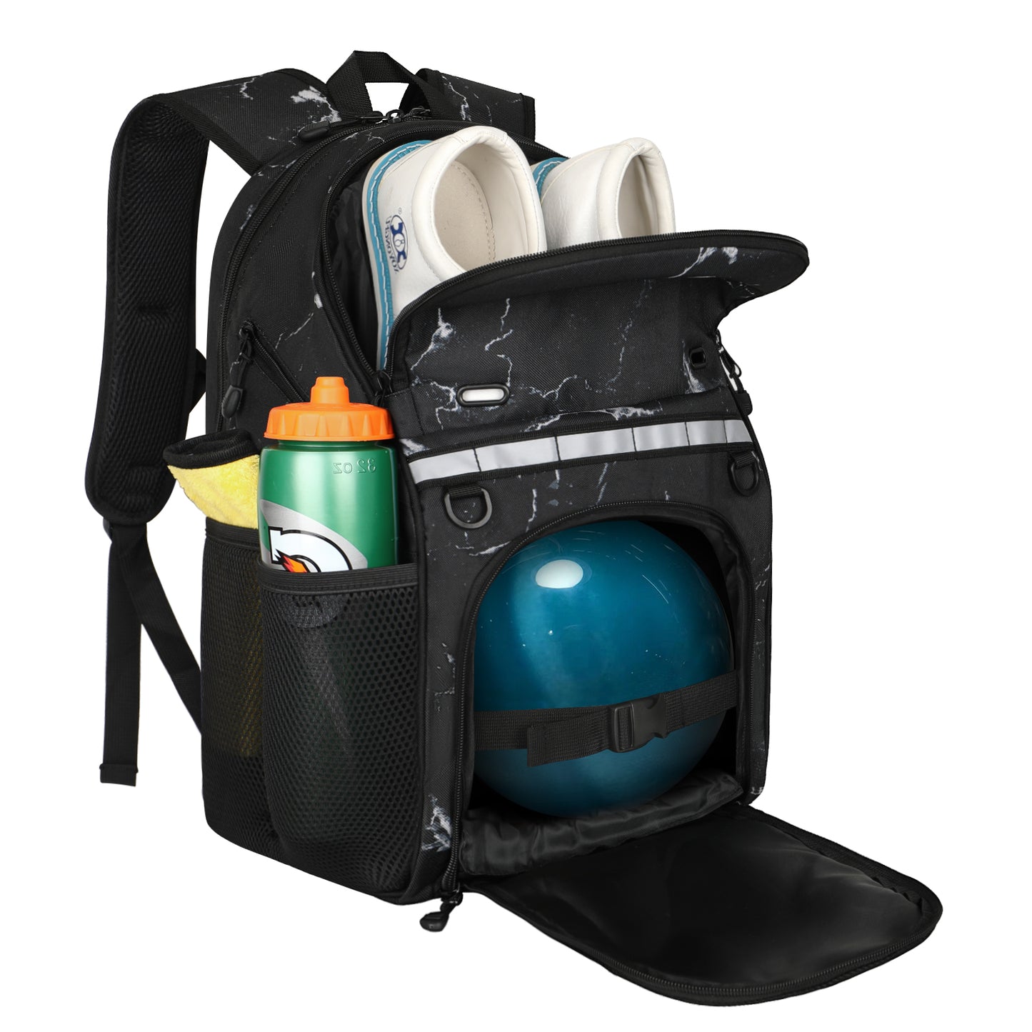Goloni Bowling Backpack,Single Ball Bowling Bag with Shoe Compartment Up to Size 16,Bowling Bag with Padded Ball Holder
