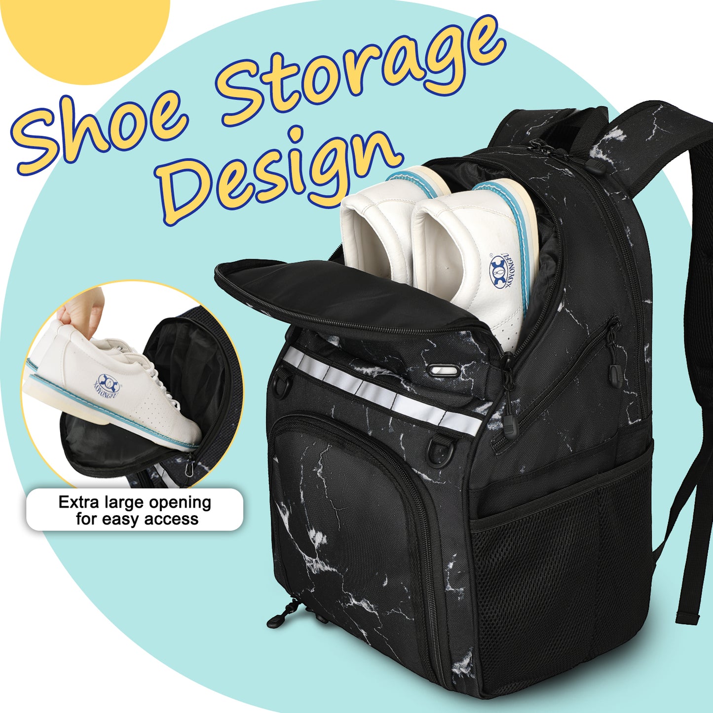 Goloni Bowling Backpack,Single Ball Bowling Bag with Shoe Compartment Up to Size 16,Bowling Bag with Padded Ball Holder
